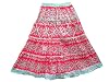 Woman Skirts Pink White Printed Gypsy Boho Mid Length Skirt, Gift Idea