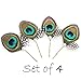 Set Of 4 Super Cute Peacock Feather Brass Bobby Pins, Handmade Hair Clips