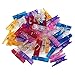 yueton 50pcs Mini Colorful Clear Plastic Clothespins Clip, Clothes Line Clips, Clothesline Utility Clips