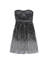 Plus Size Strapless Empire   Waistline Bandeau Neck Cocktail Mesh Shirred Evening Dress/Mini Dress 