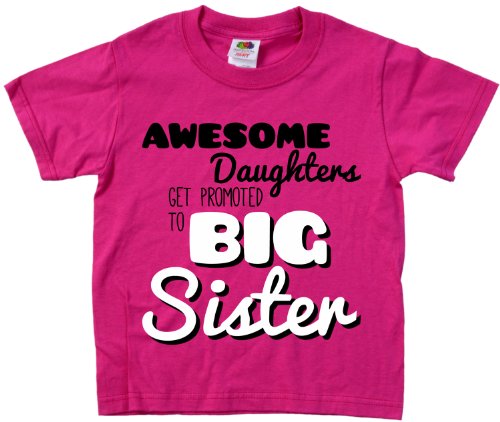 Ann Arbor T-shirt Co. Big Girls' AWESOME DAUGHTERS GET PROMOTED TO BIG SISTER
