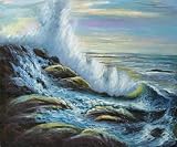 Art Reproduction Oil Painting - Seascapes: Raging Waters - Classic 20 X 24 - Hand Painted Canvas Art