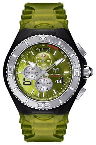 Buying Cheapest Sale 25% off TechnoMarine Men\'s 108018 Cruise Magnum Chrono Black and Green Watch FREE Super Saver Shipping
