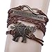 Susenstone®Elephant Handmade Leather Braid Fashion Bracelet