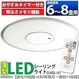 アイリスオーヤマ LEDシーリングライト 【6~8畳用】 3800lm 【調光10段階+LED常夜灯・調色11段階】CL8DL-U1