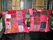 Chair Cushion Covers-2 Pink Sari Toss Pillow Cushion Covers