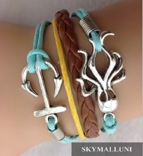 CHOPMALL® Fashion Lady Retro Infinity Anchor Octopus Strands Suede Rope Bracelet Gift