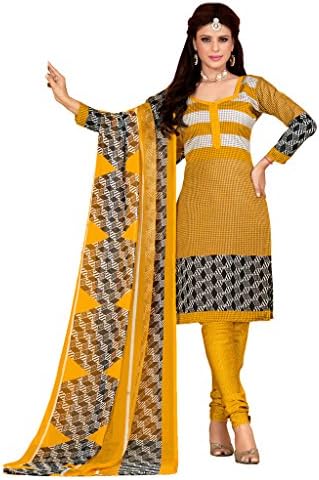 PARISHA Yellow Printed Un-stitched Chudidar Suit 2SJS2002