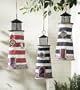 Club Pack of 12 Nautical Lighthouse Design Canvas Birdhouses