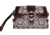 Brighton Authentic Handbag Organizer Wristlet Denim with Brown Croc