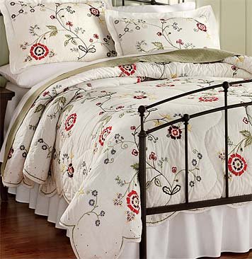 Orvis Flowering Vine Embroidered Quilt