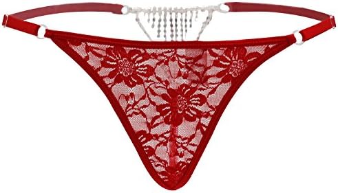 Mdchatbeauty Women's Sexy G-string Rhinestone Hollow Thongs V-string Lingerie Underwear