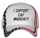 I SUPPORT GAY MARRIAGE USA Flag Hat / Baseball Cap