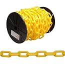 Campbell 0990837 Plastic Chain on Reel, #8 Trade, 0.30" Diameter, 60' Length, Yellow