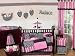Pink and Black Madison Girls Boutique Baby Bedding 9pc Crib Set Pink and Black Madison Girls Boutique Baby Bedding 9pc Crib Set