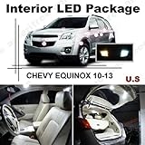 Ameritree Xenon White LED Lights Interior Package   White LED License Plate Kit for Chevy Equinox 2010-2013 (11 Pcs)