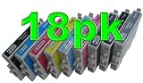 18pk Brite ColorTM remanufactured (2)T0591 (2)T0592 (2)T0593 (2)T0594 (2)T0595 (2)T0596 (2)T0597 (2)T0598 (2)T0599 Epson ink cartridges with USA made pigment ink. For use in Stylus Photo R2400.