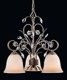 Triarch 32333 3 Light Primavera Chandelier, English Bronze Gold