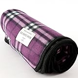 シシュノン フリース ブランケット 98X70cm チェック (パープル)