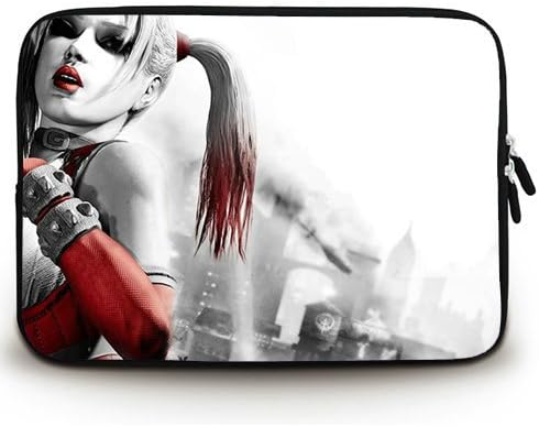 HUADO New Style harley quinn arkham city Laptop Sleeve Portable Laptop Carrying Bag Twin Sides Patterns Waterproof Canvas Fabric Case for 11 11.6 Inch Laptop