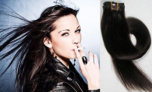 Fashion Hairstyle Clip in Remy Human Hair for Beauty Women's Accessories in 40cm 75 Gram - Dark Brown #2
