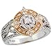 14 Karat 2-Tonen Gold Diamant Trauben Ring, mit 0.50 Karat Brilliantschliff Diamanten,(14mm) breit