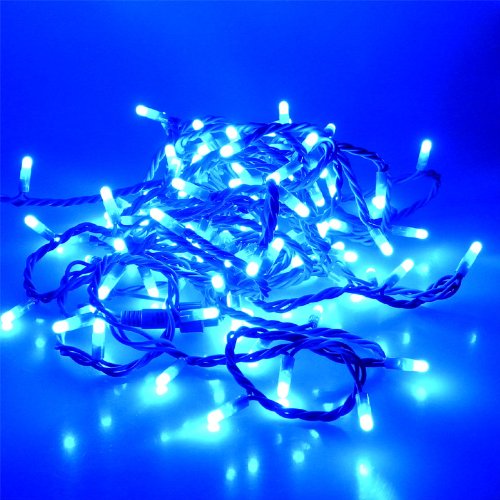 10m Lichterkette - 120 LED in BLAU - für außen
