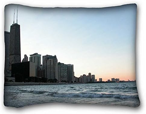 Soft Pillow Case Cover ( City Chicago city ) Pillowcase Cushion Cover Design Standard Size 20x26 inches One Sides suitable for Full-bed
