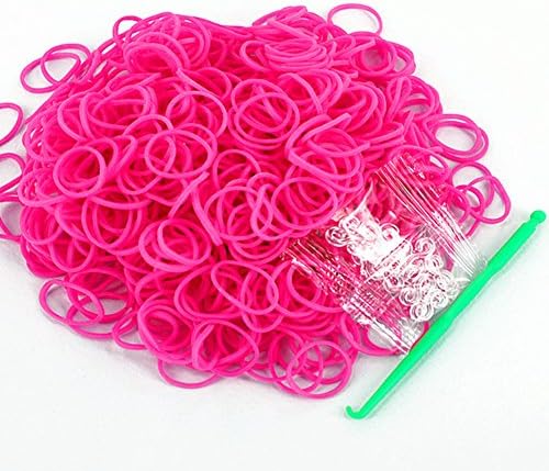 RAINSTORM Loom Rubber Bands Accessory Kit Set for Bracelets with S-clips and Plastic Loom Hook/Lead and Latex Free,Safe for Children/20 Beautiful Colors as Pictures and 600pc Rubber Bands for Each Color/Peach Red