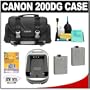Canon 200DG Digital SLR Camera Case Gadget Bag + 2 LP-E5 Batteries + Charger + Accessory Kit for EOS Rebel XS, XSi & T1i