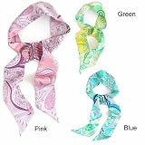 L. Erickson USA Elastic Loop Headband - Jacquard 100% Silk Print