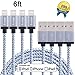 EverDigi 4 Pack 6FT Lightning Cable Cord charger Nylon Braided 8pin to USB Charge and Sync Cable for iPhone SE/6/6s/6 plus/6s plus,5c/5s/5,iPad Air/Mini,iPod Nano/Touch, Compatible with Ios9