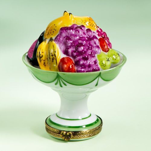 Authentic French Limoges Hand Painted Porcelain Fruit Bowl Box