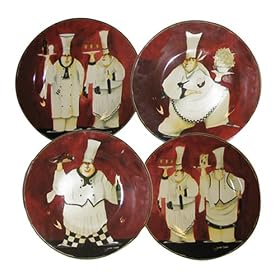 Casa Moda Bordeaux Bistro Set of Four Salad Plates