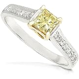 Two-tone IGI Certified Fancy Yellow 5/8ctw in 14k White Gold