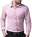 Slim Fit Dress Shirts for Men Long Sleeve Plaid Formal Casual CL6299