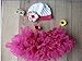 Leegoal 0-1 Year Old Baby Kids Photography Crochet Beanies Hats and Skirt Outfits,Rose red