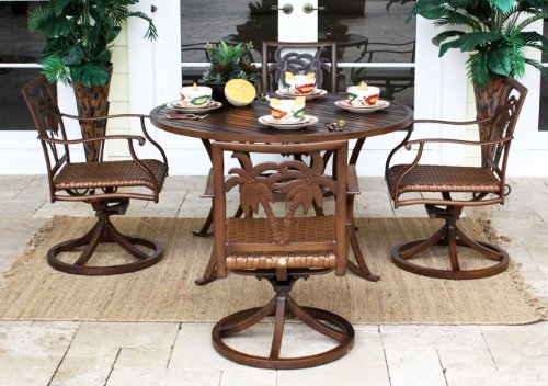 Coco Palm Swivel 5 Piece Slatted Dining Set product image