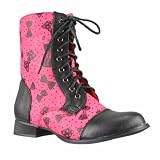 IronFist Boots BOWED OVER COMBAT Rose-noir