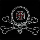 Women's Sweatshirt : Chopper Maltese Cross Skull and Crossbones - Goth Biker Embellished Rhinestone Design