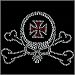Women's Sweatshirt : Chopper Maltese Cross Skull and Crossbones - Goth Biker Embellished Rhinestone Design