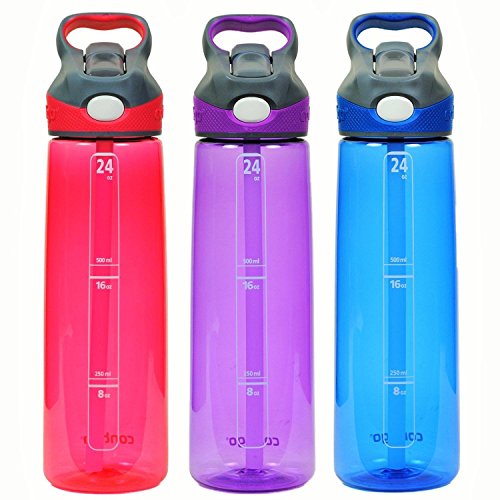 Contigo Autospout Addison Water Bottle, 24 oz - Watermelon, Lilac & Monaco (3 Pack)