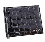 【並行輸入】プラダ PRADA マネークリップ式メンズ財布 2M1077 1U5 F0002 STAMPA COCCO LUCI 型押しレザー NERO(ブラック)