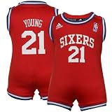 NBA adidas Philadelphia 76ers #21 Thaddeus Young Infant Red Revolution Replica Jersey Creeper (12 Months)