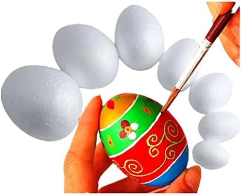 Happy Spring Hand-painted DIY Easter Eggs Kit (5 Foam Eggs each of 5.91*4.33 inches + Color Box + Paintbrush)