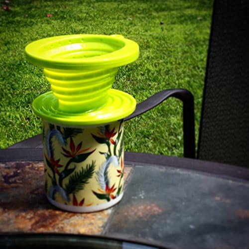 Silicone Collapsible Single Cup Coffee Maker - Cone Filter Holder &amp; Drip Brewer for Camping, Hiking, Backpacking and Outdoor Use
