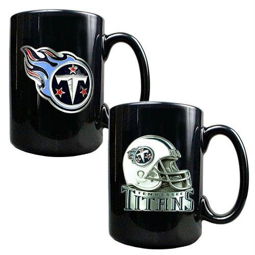 NFL Tennessee Titans Two Piece Coffee Mug Set- Primary & Helmet Logo