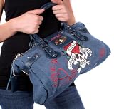 Ed Hardy - ED HARDY Christian Audigier Diddy Love Kills Womens Purse Handbag Blue