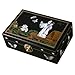 Handmade Mother Of Pearl, Black Lacquer & Gold Jewelry Box With Mirror - Love Legend Design
