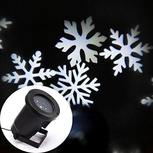 White Snowflakes Light Projector Sparkling Landscape Projector Outdoor Waterproof Moving Snowflake Spotlight Stage Wall Decoration Light for Garden Home Christmas Party Festival